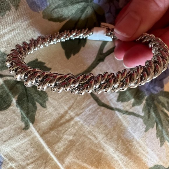 New - Loft Twisted Silver Bangle - Picture 3 of 3